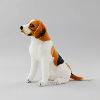 Lifelike Beagle Dog Plush Toy – Giant Stuffed Animal Sitting
