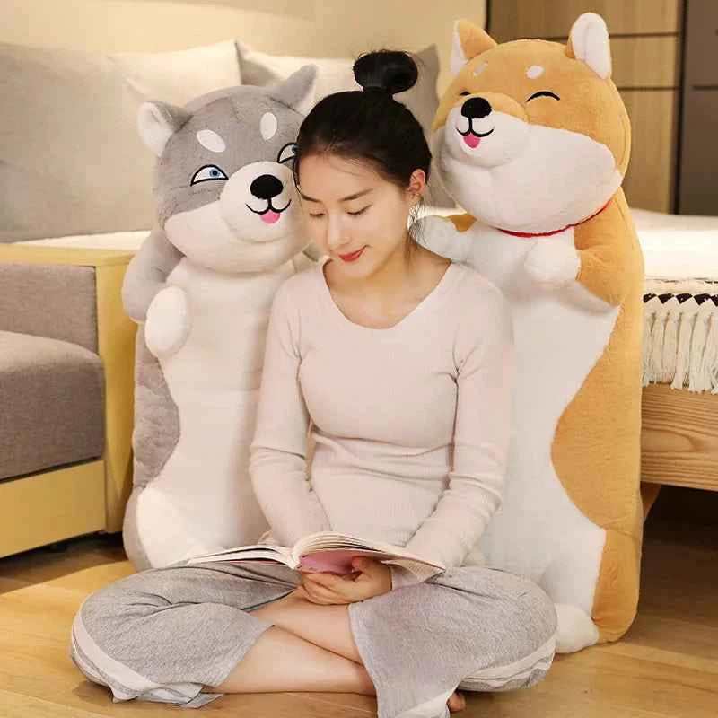 Giant Standing Dog Plush Toy – Cute Shiba Inu & Husky Stuffed Animal Body Pillow