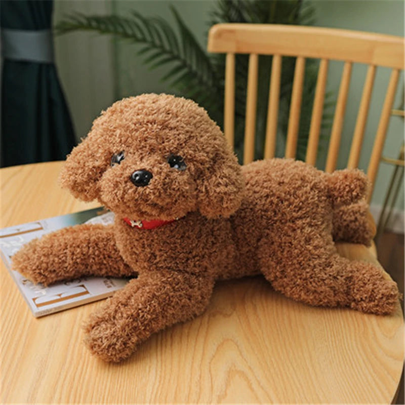 Realistic Teddy Dog Plush Toy – Soft Puppy Stuffed Animal Brown C