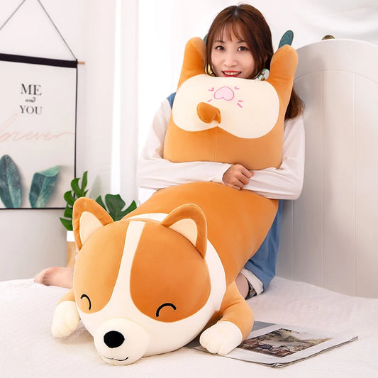 Giant Corgi Dog Plush Pillow – Soft Kawaii Stuffed Animal