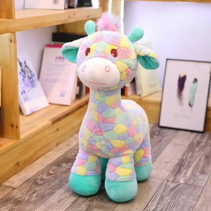 Kawaii Rainbow Sika Deer Plush Toy – Cute Giant Deer Stuffed Animal Pillow C