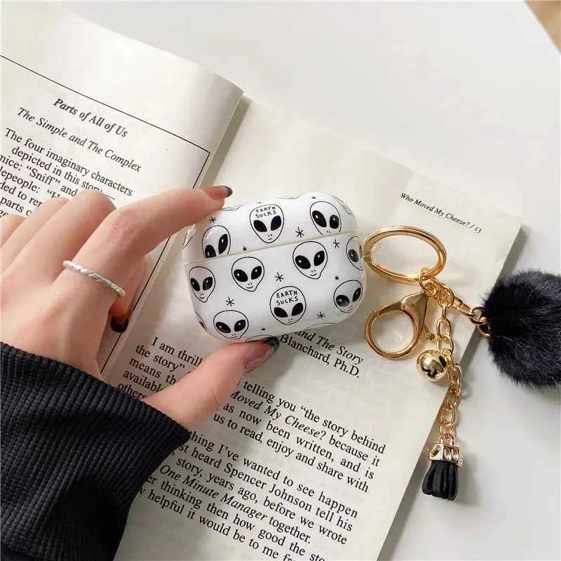 Luxury Case for Airpods pro 2nd Kawaii Alien Airpods3 2 1 Cute Protector with Hairball for Pink Leopard AirPods Pro 2 generation