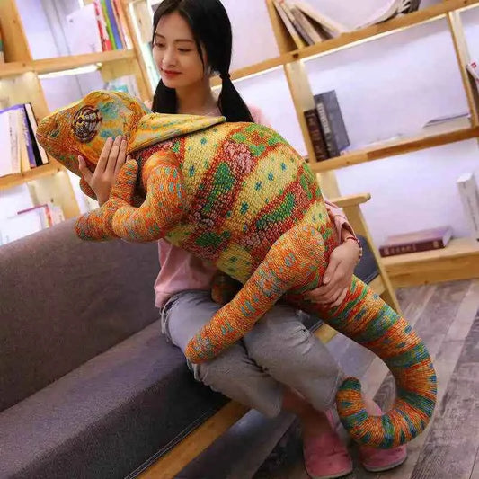 Realistic Lizard & Chameleon Plush Toy – Giant Reptile Stuffed Animal Pillow A