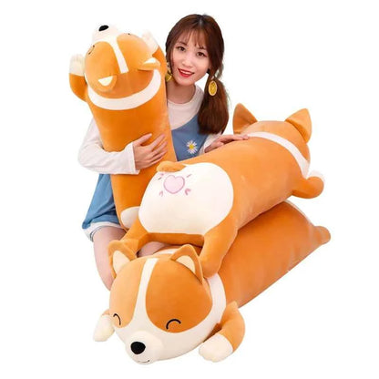 Giant Shiba Inu Plush Toy (23.6-47.2 in) - Cute Lying Dog Pillow Cushion Gift