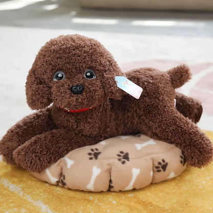 Realistic Teddy Dog Plush Toy – Soft Puppy Stuffed Animal Dark brown B