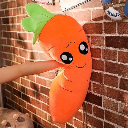 Smile Carrot Plush Pillow – Cute Vegetable Stuffed Toy