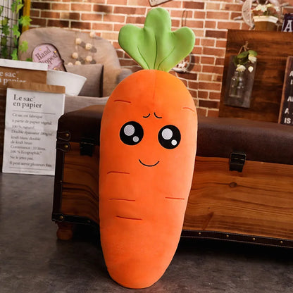 Smile Carrot Plush Pillow – Cute Vegetable Stuffed Toy