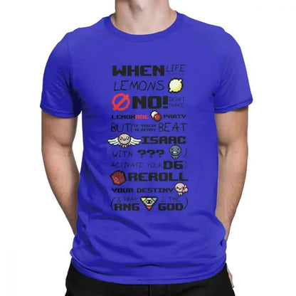 Funny The Binding Of Isaac T Shirts for  Men T Shirts When Life Gives You Lemons  Tee Shirts