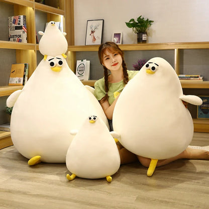 Giant Round Penguin Plush Pillow – Soft Fluffy Stuffed Animal