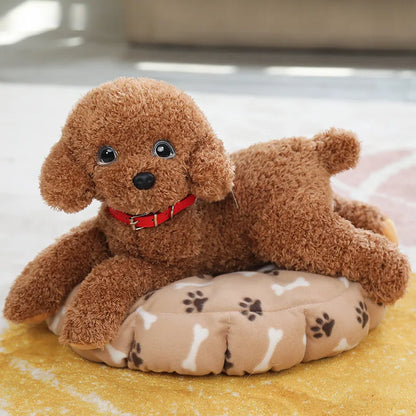 Realistic Teddy Dog Plush Toy – Soft Puppy Stuffed Animal Brown B