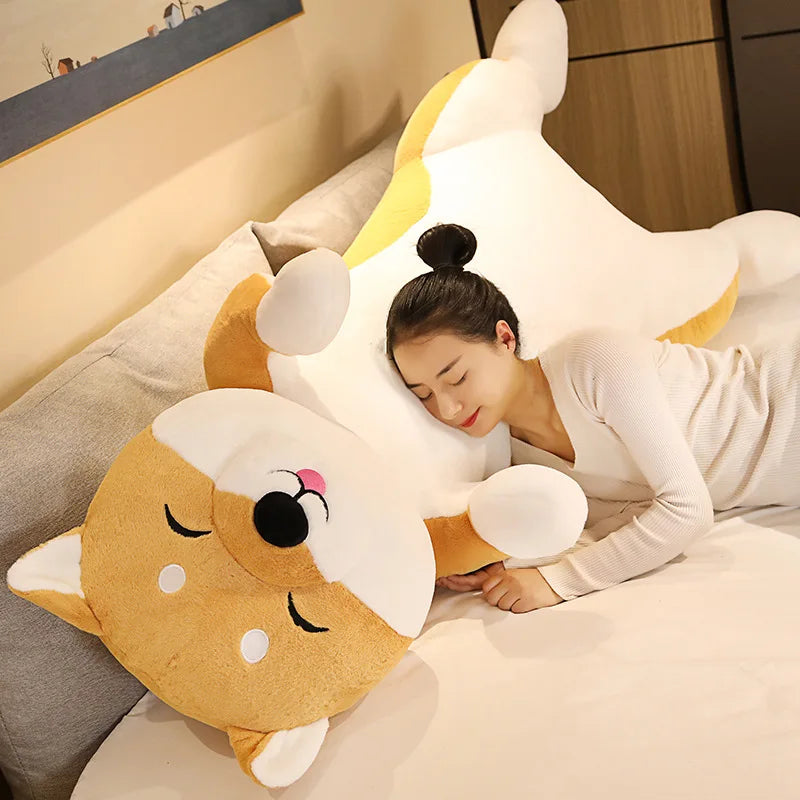 Giant Standing Dog Plush Toy – Cute Shiba Inu & Husky Stuffed Animal Body Pillow