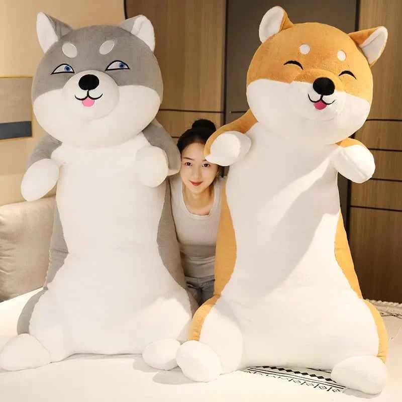 Giant Standing Dog Plush Toy – Cute Shiba Inu & Husky Stuffed Animal Body Pillow