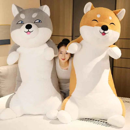 Giant Standing Dog Plush Toy – Cute Shiba Inu & Husky Stuffed Animal Body Pillow