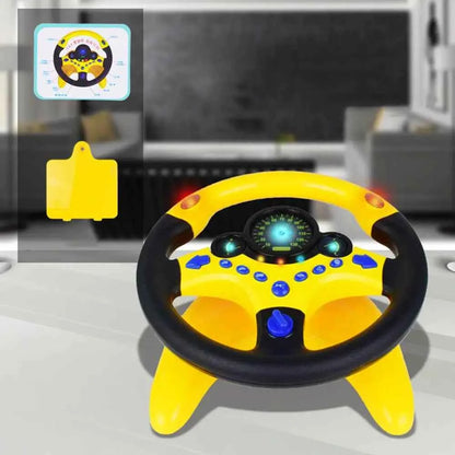 Kawaii Kids Steering Wheel Toy – Educational Baby Driving Toy with Light, Sound & Traffic Signals
