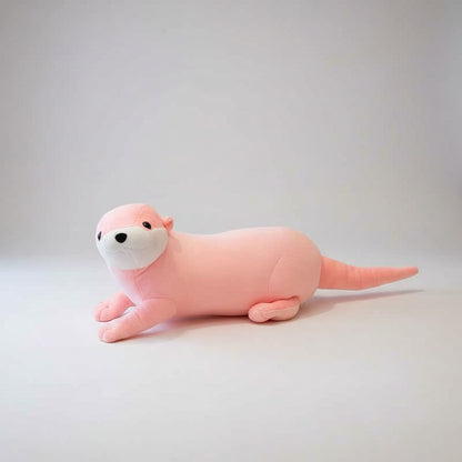 Realistic Otter Plush Toy – Cute Sea Otter Stuffed Animal Pillow Pink