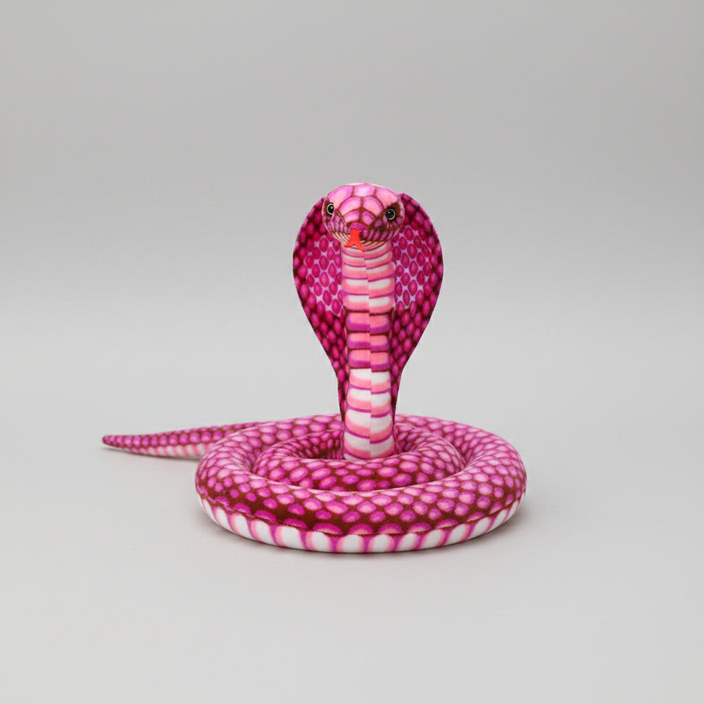 Realistic Snake Plush Toy – Giant Cobra Stuffed Animal Pillow Red