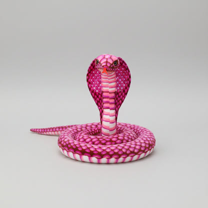Realistic Snake Plush Toy – Giant Cobra Stuffed Animal Pillow Red