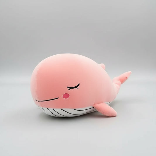Cute Whale Plush Toy – Soft Ocean Animal Stuffed Pillow Pink