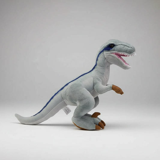 Realistic Velociraptor Plush Toy – Soft Dinosaur Stuffed Animal Grey 15.7" (40cm)
