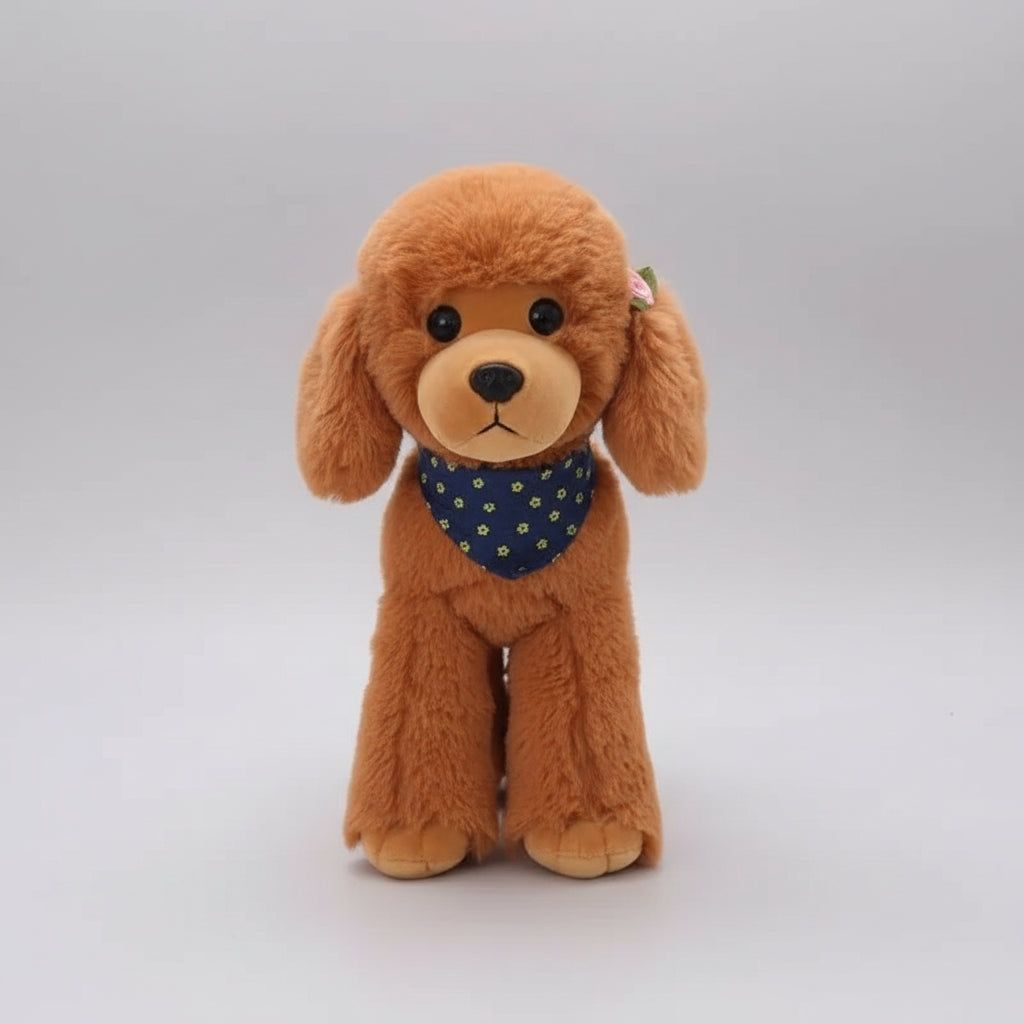 Simulation Poodle Plush Toy – Realistic Teddy Dog Ornament C 9.8" (25cm)