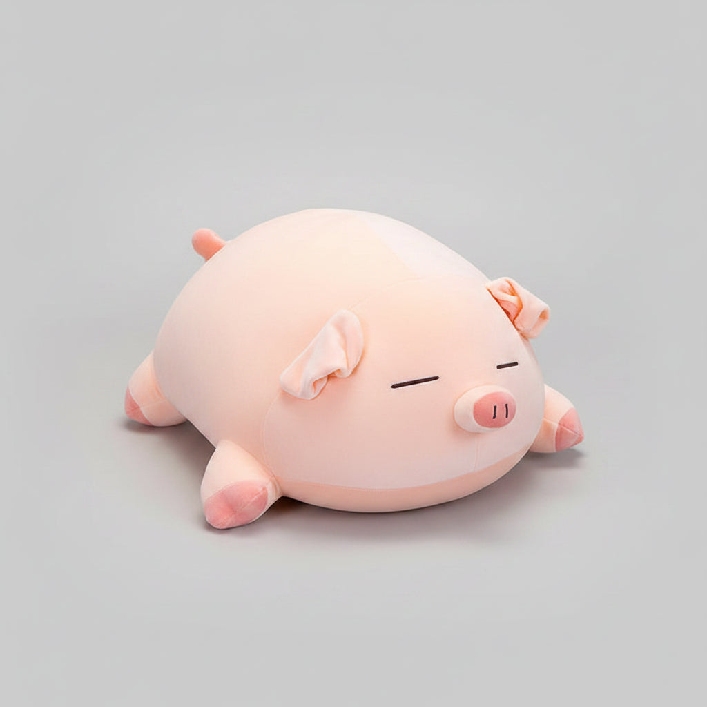 Kawaii Pink Piglet Plush Toy – Soft Stuffed Pig Sleeping Pillow in Open & Close Eye (40–80cm) Close eye