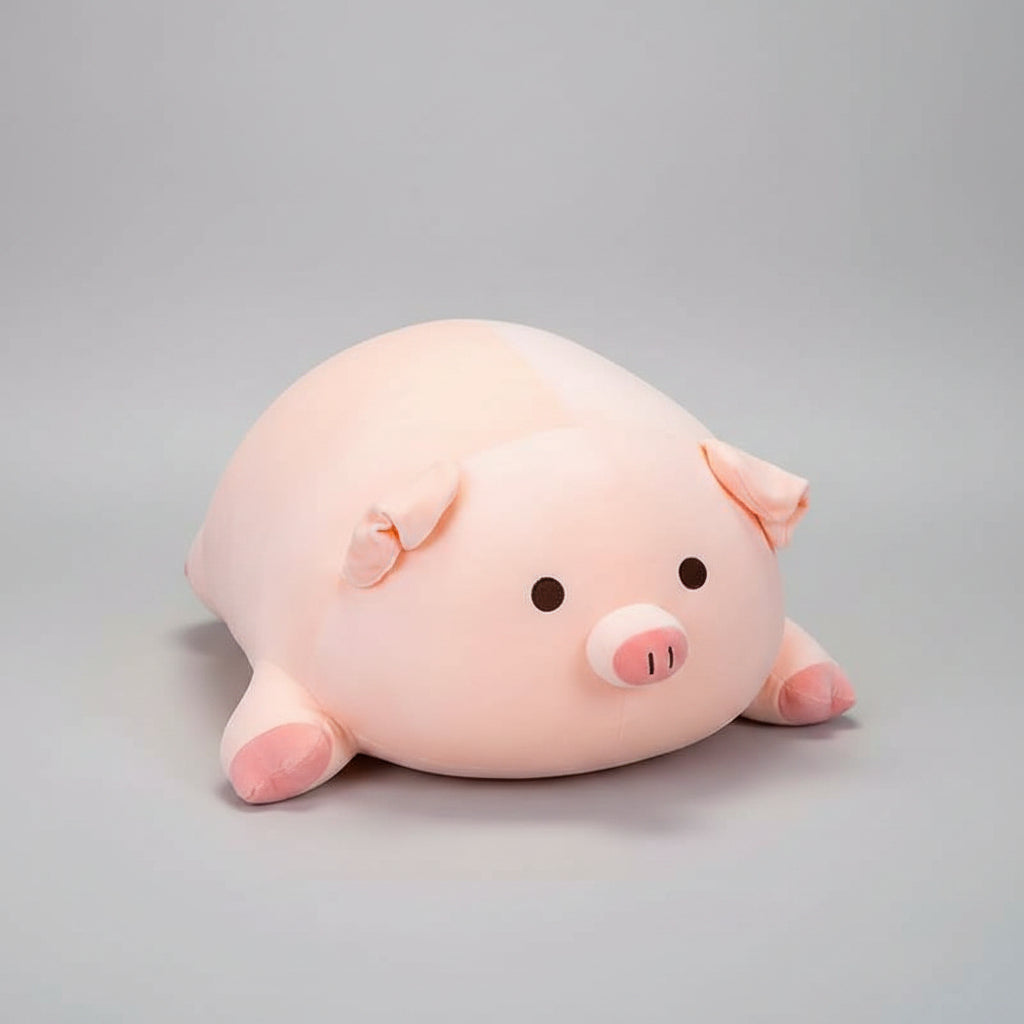 Kawaii Pink Piglet Plush Toy – Soft Stuffed Pig Sleeping Pillow in Open & Close Eye (40–80cm) Open eye