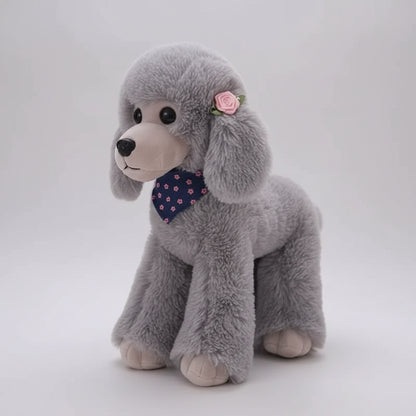 Simulation Poodle Plush Toy – Realistic Teddy Dog Ornament D 9.8" (25cm)