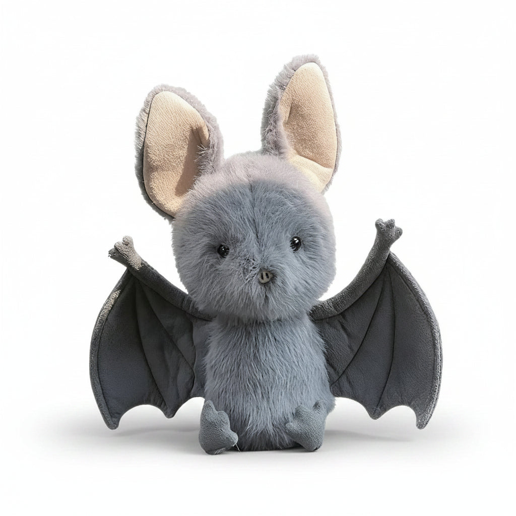 Kawaii Cartoon Bat Plush Toy – Soft Stuffed Funny Bat Doll Halloween Decoration (22cm) Black 8.7 × 3.5 in