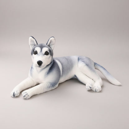 Realistic Husky Plush Toy – Simulation Siberian Husky Stuffed Dog 32.7" Lying (83cm)