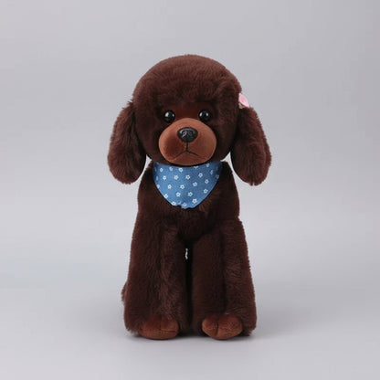 Simulation Poodle Plush Toy – Realistic Teddy Dog Ornament A 9.8" (25cm)