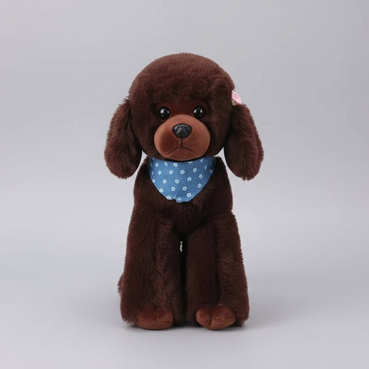 Simulation Poodle Plush Toy – Realistic Teddy Dog Ornament A 9.8" (25cm)