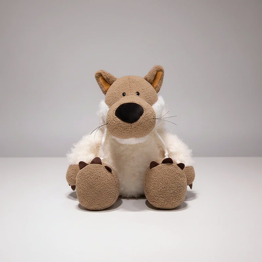 Kawaii Sleepy Sheep & Wolf Plush Toy – Creative Soft Stuffed Lamb Doll Holiday Gift (25–50cm) Wolf