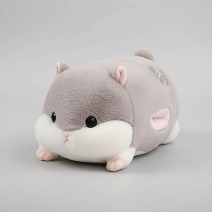 Giant Winter Hamster Plush Toy – Cute Hand Warmer Stuffed Animal Body Pillow Gray