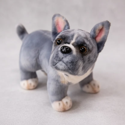 Realistic French Bulldog Plush Toy – Simulation Frenchie Dog Ornament & Collectible Decor B