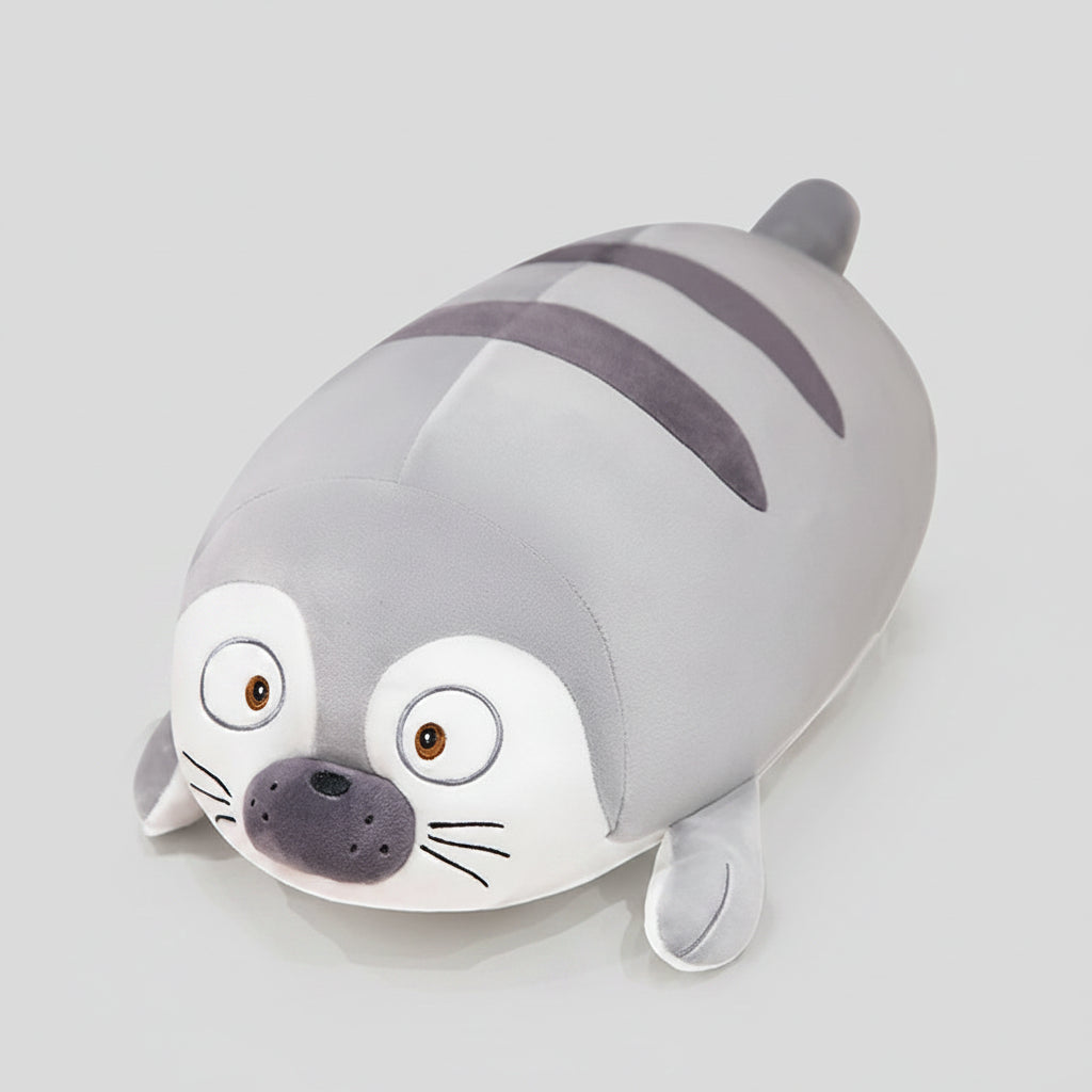 Cute Sea Lion Plush Toy – Soft Seal Stuffed Animal Hug Pillow Gray