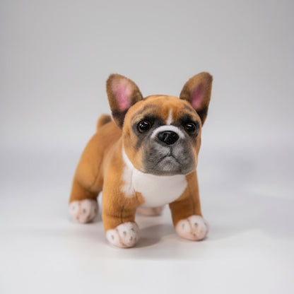 Realistic French Bulldog Plush Toy – Simulation Frenchie Dog Ornament & Collectible Decor D
