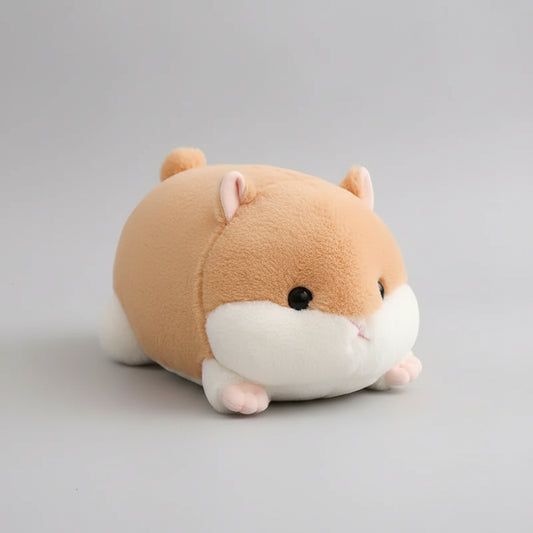 Giant Winter Hamster Plush Toy – Cute Hand Warmer Stuffed Animal Body Pillow Light Brown