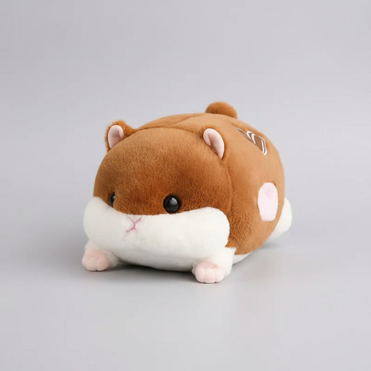 Giant Winter Hamster Plush Toy – Cute Hand Warmer Stuffed Animal Body Pillow Deep Brown