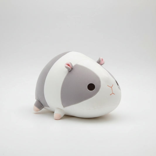 Kawaii Hamster Plush Hug Pillow – Soft Stuffed Chinchilla & Guinea Pig Doll in Gray & Brown (40 & 50cm) Gray