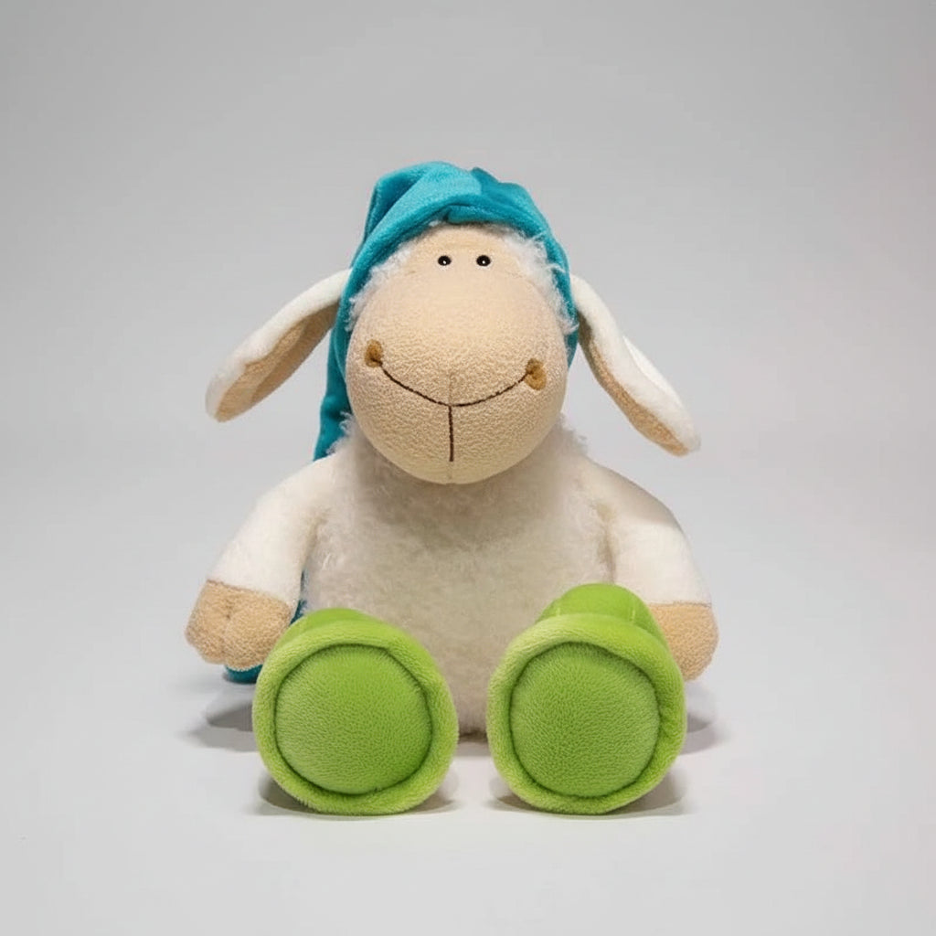Kawaii Sleepy Sheep & Wolf Plush Toy – Creative Soft Stuffed Lamb Doll Holiday Gift (25–50cm) Sheep