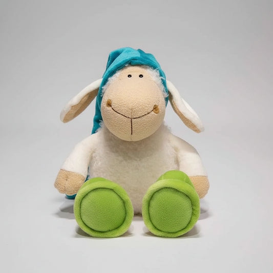 Kawaii Sleepy Sheep & Wolf Plush Toy – Creative Soft Stuffed Lamb Doll Holiday Gift (25–50cm) Sheep