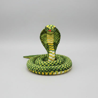 Realistic Snake Plush Toy – Giant Cobra Stuffed Animal Pillow Green