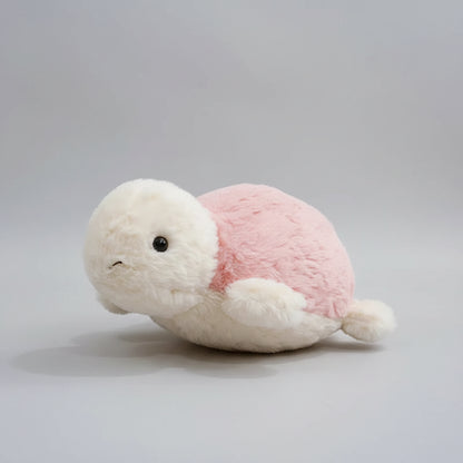 Kawaii Tortoise Plush Pillow – Soft Stuffed Sea Turtle Cushion in Green & Pink (25–60cm) Pink