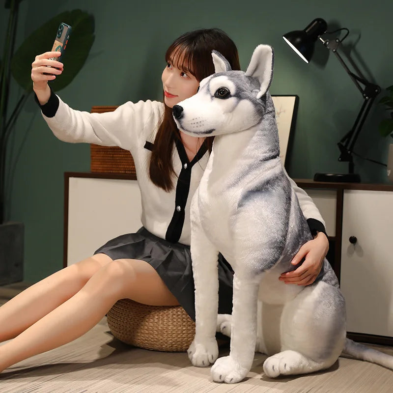 Realistic Husky Plush Toy – Simulation Siberian Husky Stuffed Dog