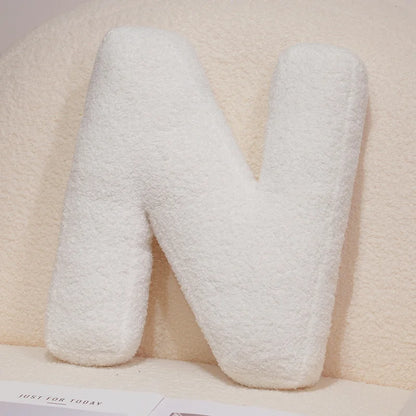 Kawaii English Letter Plush Pillow – Soft Stuffed Alphabet Sofa Cushion & Kids Learning Toy (A–Z + Heart) N