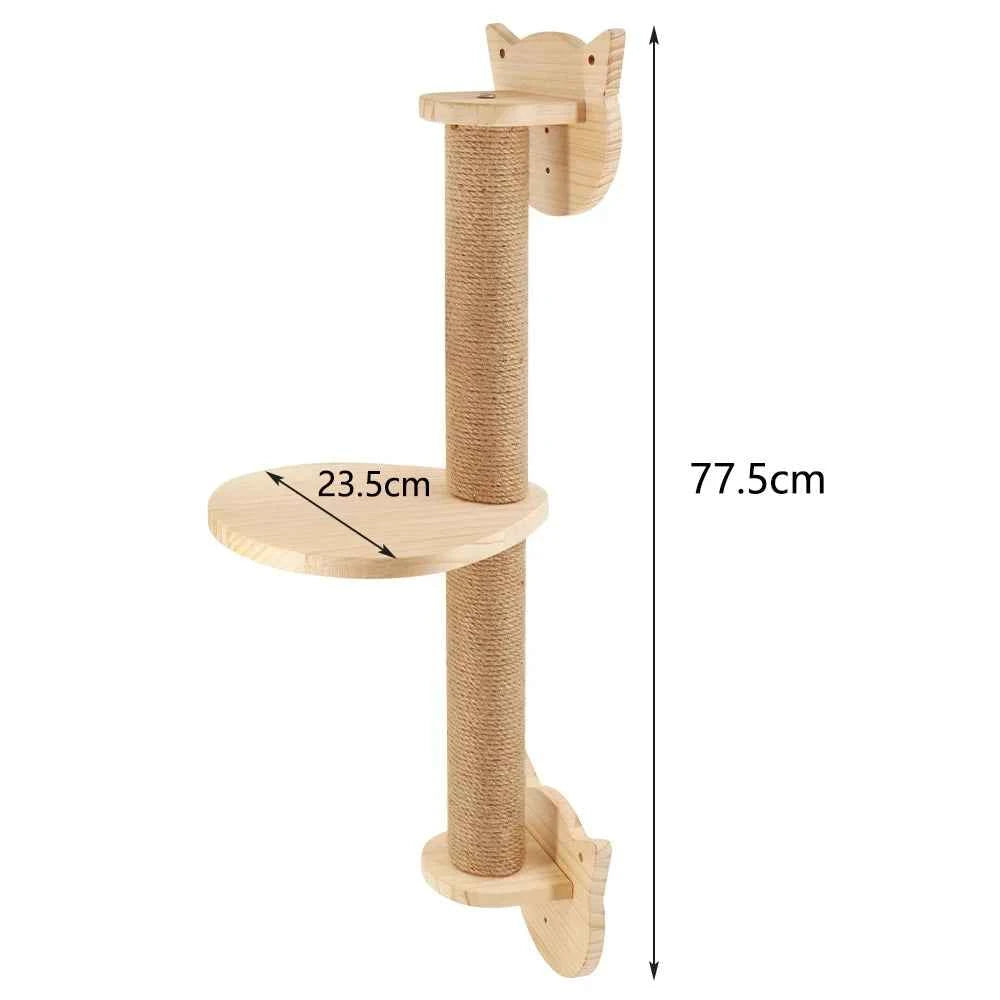 1 Piece Wall-mounted Cat Climbing Rope Solid Wooden Pedals cat face platform China Mainland
