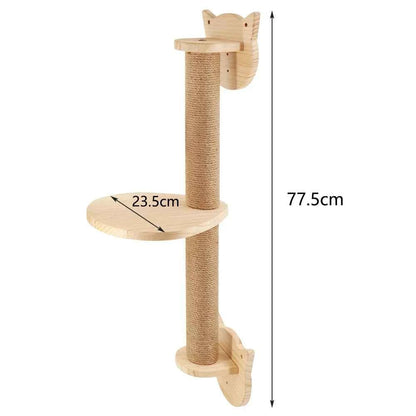 1 Piece Wall-mounted Cat Climbing Rope Solid Wooden Pedals cat face platform China Mainland