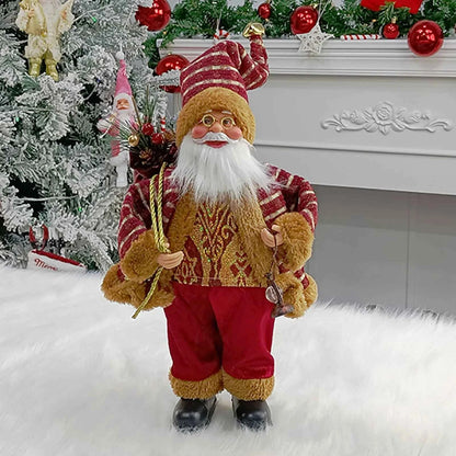 Cute 12 inch Sitting/Standing Santa Claus Figurine - Xmas Tree & Fireplace Decor