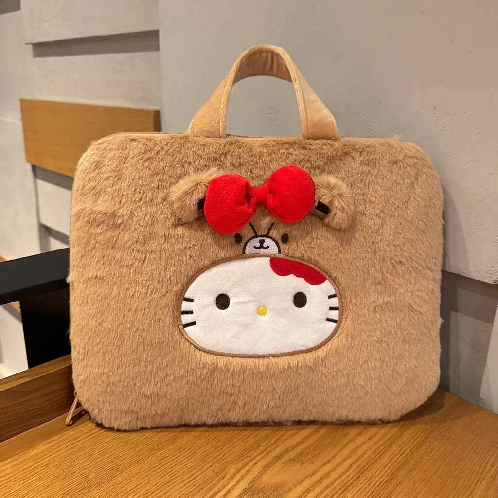 Hello Kitty Plush Laptop Bag with Handle - Protective Case for Notebook Computer (13-16 inches)