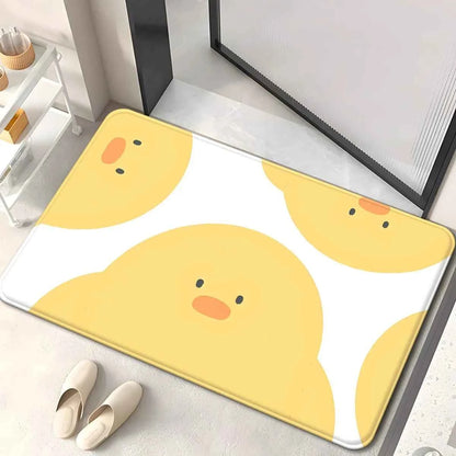 1pc Cute Yellow Duck Face Doormat Non-Slip Absorbent Rug